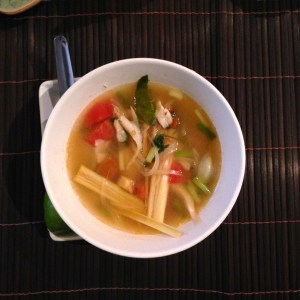 tom yum soup -- very mildly spiced (: