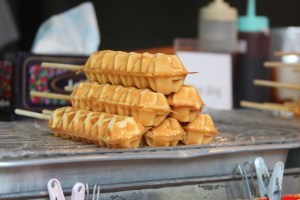 banana filled waffle sticks.. yum!