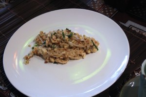 my pad thai! it tastes better than it looks -- i wish they gave me more to make!